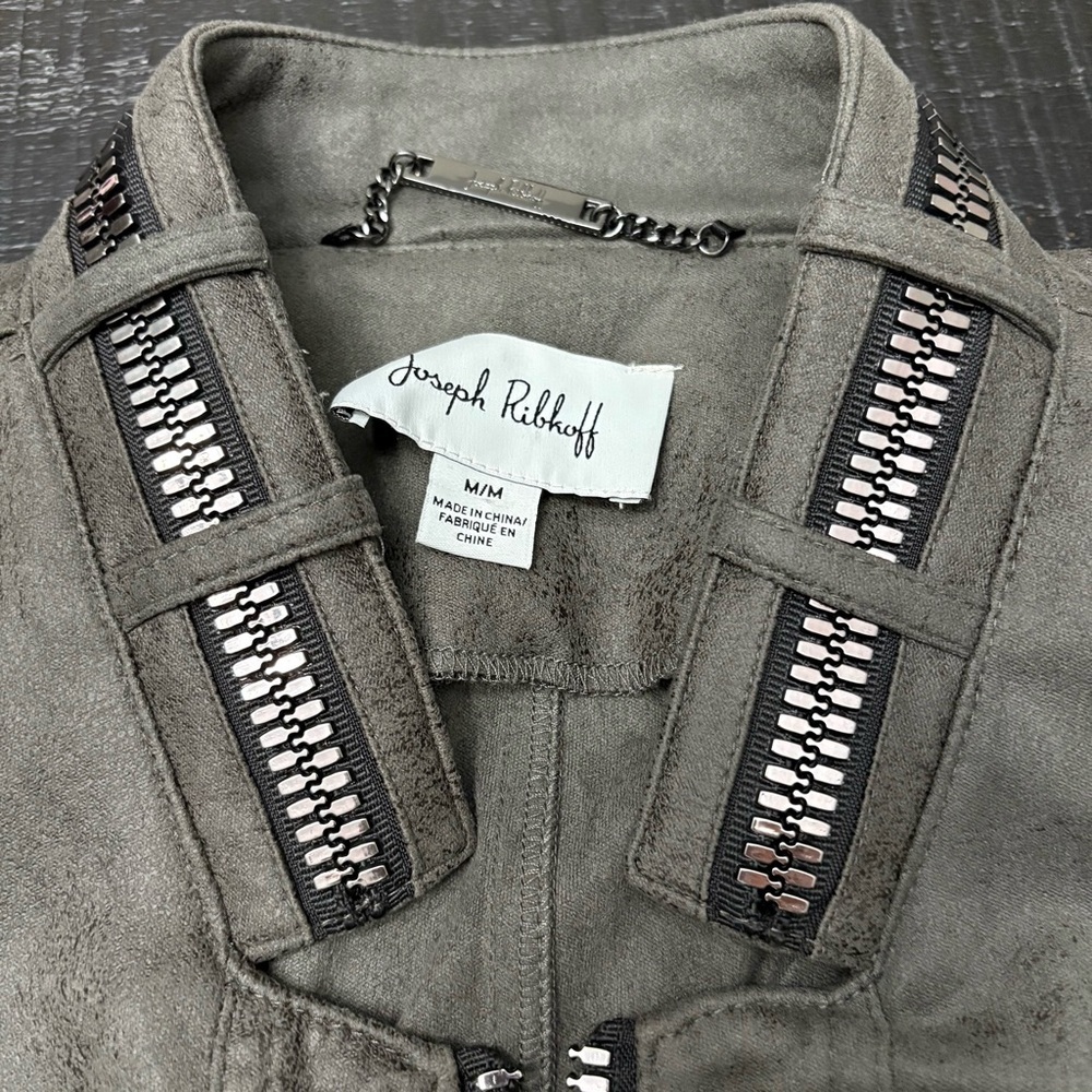 Joseph Ribkoff Charcoal Jacket with Zipper Accents - Picture 7 of 9